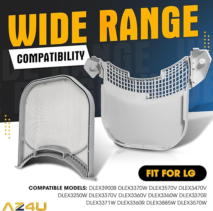 Dryer Lint Filter Screen And Lint Trap Cover Housing Replaces For LG DLGX3701W DLGX4271W DLGX4071W DLGX3371V DLGX3361V DLGX3361W DLGX3371W DLGX3361R DLGX3371R DLGX3701V DLGX2802W DLGX3571W DLGX4371W