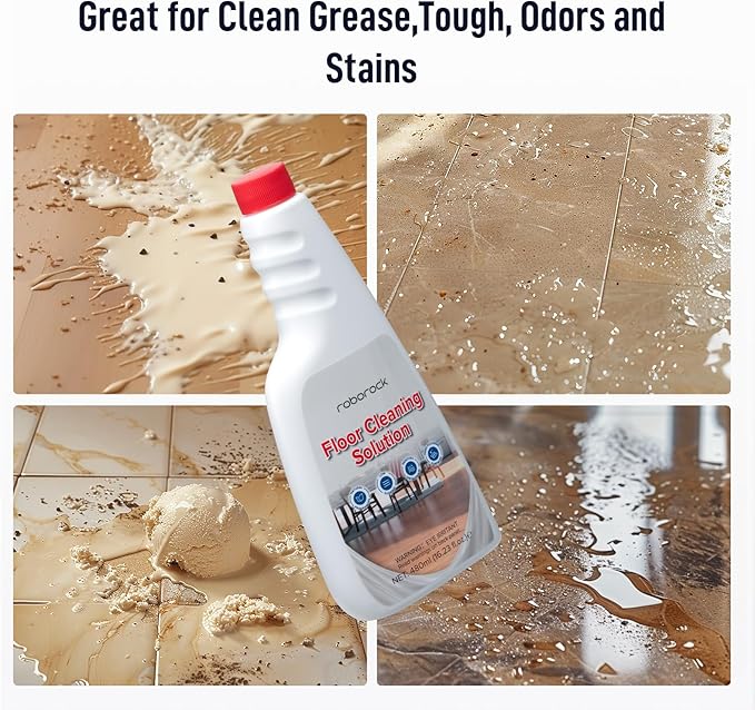roborock Official Floor Cleaning Solution, Floor Cleaner for Hardwood Tile Hardfloor, Compatible Robot Vacuums with Mopping and Wet Dry Vacuum, 16.2 FL OZ, Dilution Ratio 1:200