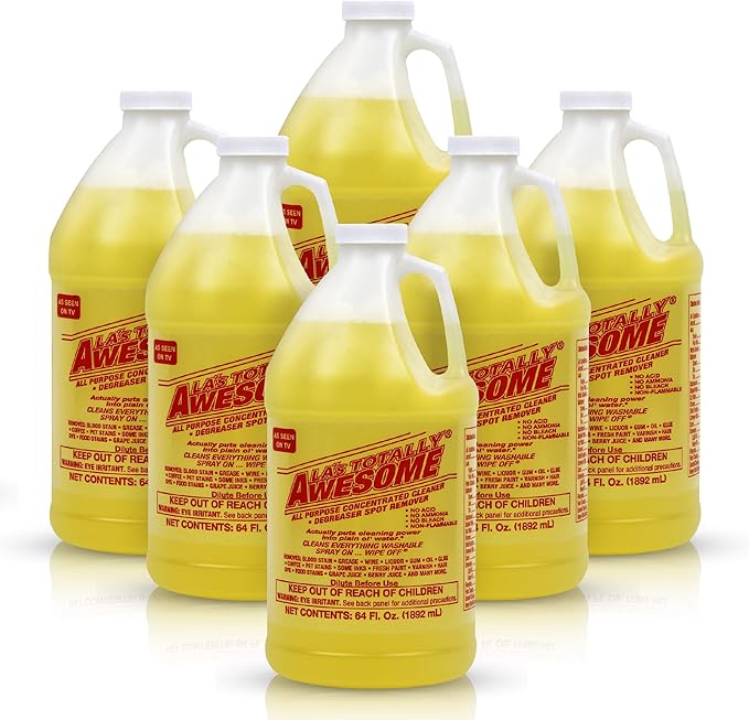 La's Totally Awesome All Purpose Cleaner, 6-Pack (64 oz Each) – Concentrated Formula, Degreaser, and Multipurpose Cleaner – Heavy Duty Bulk Cleaning Supplies for Home, Auto, Kitchen & Business
