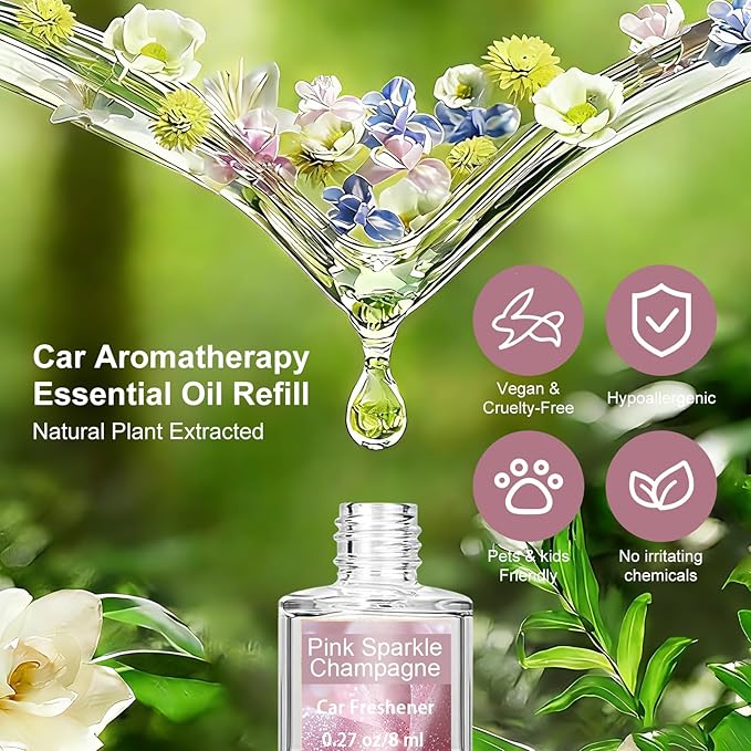 6 Pack Air Freshener Diffuser, Hanging Air Fragrance Essential Oil Diffuser, Car Scents Accessories Cute Car Interior Decor,Car Air Fresheners for Women & Men Gift Cologne Aromatherapy Oil