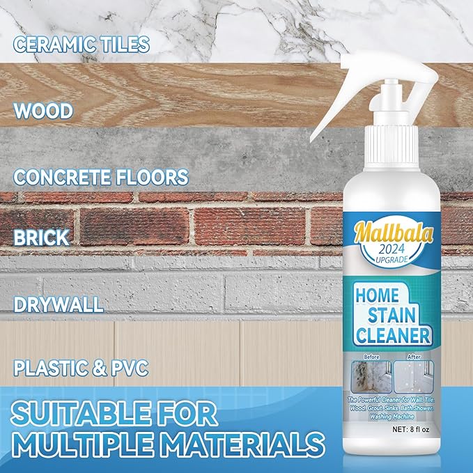 Mold Stain Cleanier Spray,Wall Cleaner Spray, All Purpose Cleaner Spray for Tiles, Walls, Ceiling, Deck, Wood, Brick, Showers, Kitchen, Sink, Grout, Washing Machine Gasket