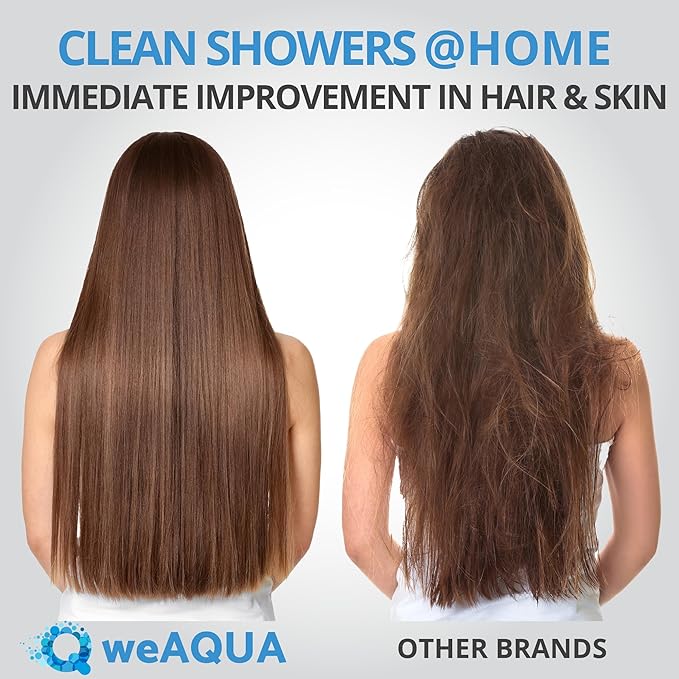 weAQUA Heavy Duty Shower Filter Family 2 PACK – 99% Removal for Hard Water, Chlorine, Fluoride, Heavy Metals, Micro-life, Organics and More (Matte Black)