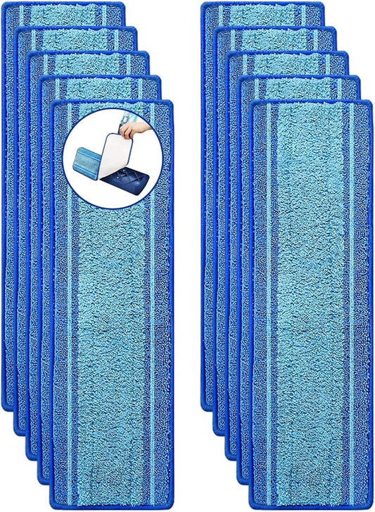 10 Pack Microfiber Cleaning Pads for Bona Family of Mops,Washable & Reusable Mop Pads Refill Replacement Safe for Hardwood and Multi-Surfac Floors Have Super-Absorbent