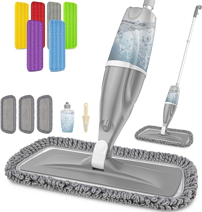 Dust Mop Wet Mop with 9 Washable Pads for Hardwood Floors