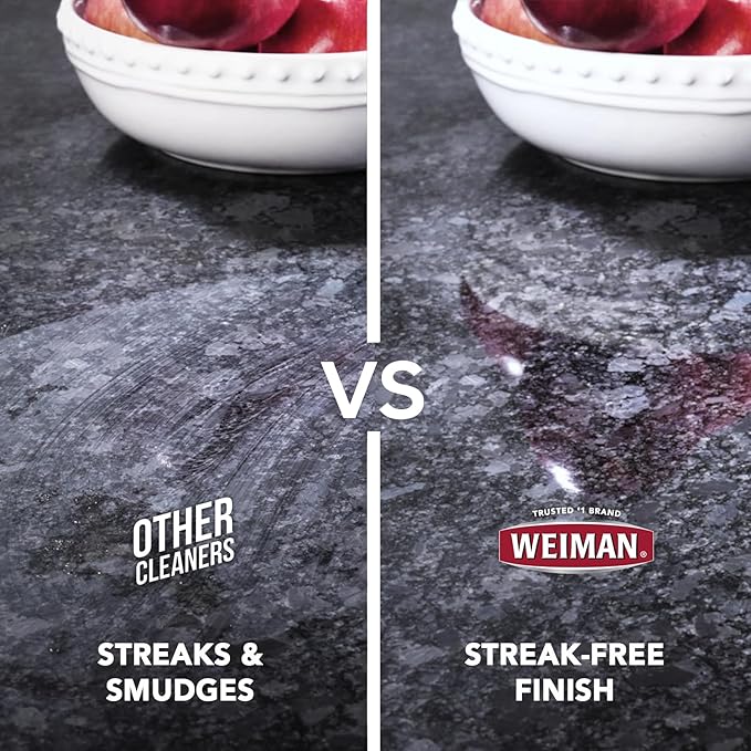 Weiman Disinfecting Granite & Stone Daily Cleaner and Sealer Kit - For Granite, Marble, Quartz, Quartzite, Slate - 24 oz Daily Kitchen Countertop Cleaner, 24 oz Granite & Stone Sealer