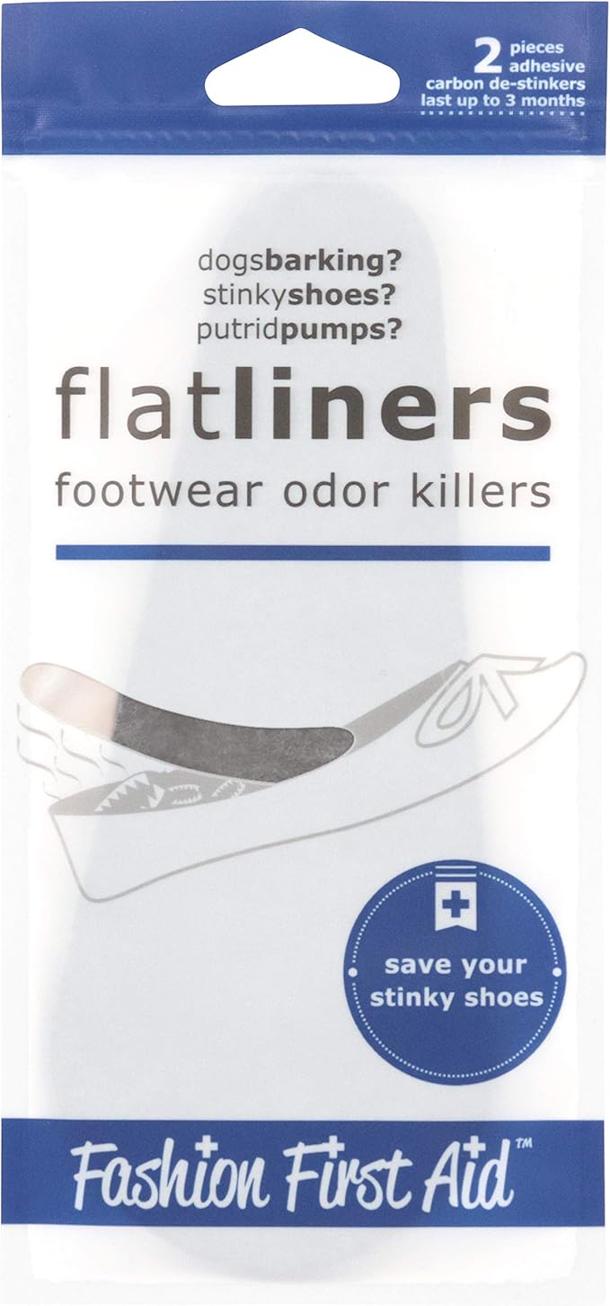 Flat Liners: Thin Activated Carbon Charcoal Foot Odor Eliminators for Stinky Smelly Shoes,1 Pair