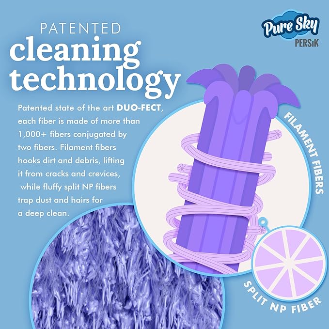 persik Pure-Sky Magic Deep Clean Cleaning Cloth – JUST ADD Water No Detergents Needed - Multipurpose Ultra Microfiber Cloth - Attachable to Mop, or as Handheld Microfiber Towels - Pack of 2