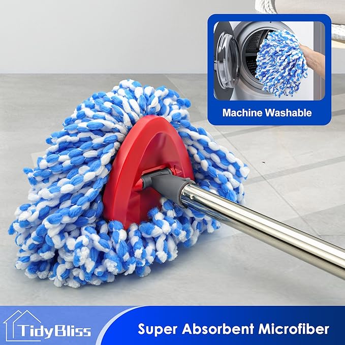Spin Mop Head Replacement Compatible with O Cedar Triangle Swivel Mops, 6 Pack Microfiber Spin Mop Refills Replace Head Cleaning Floors for O-Cedar RinseClean 2 Tank System
