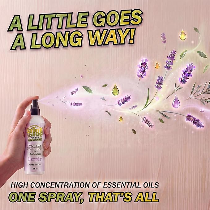 Plant Based Odor Eliminator: Neutralizing Spray - Refresh Stubborn Stinky Odors w/Botanical Extracts Area Deodorizer, Post Poop Spray & Car Interior Funk Freshener (4 fl oz, Lemongrass)