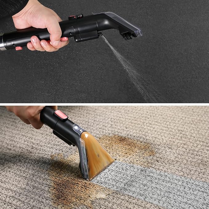 Carpet Cleaner Machine 11Kpa Strong Suction, New 450W Powerful Motor, Portable Upholstery Cleaner with Spot Cleaner, Stain Remover for Pet Accident, Rugs, Carpet and Upholstery Red