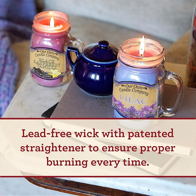 Our Own Candle Company, Orchard Pear Scented Mason Jar Candle, 100 Hour Burn Time, 13 Ounces