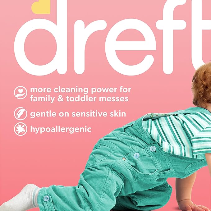 Dreft Active Baby Liquid Laundry Detergent,Helps Remove 99% of Baby Food Stains,Hypoallergenic,32 loads each,(Pack of 4)