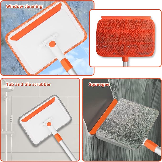 Qaestfy Pack of 2 Chenille Pad Refill Compatible with QAE011 Wall and Baseboard Cleaner Tool with Long Handle Model QAE015