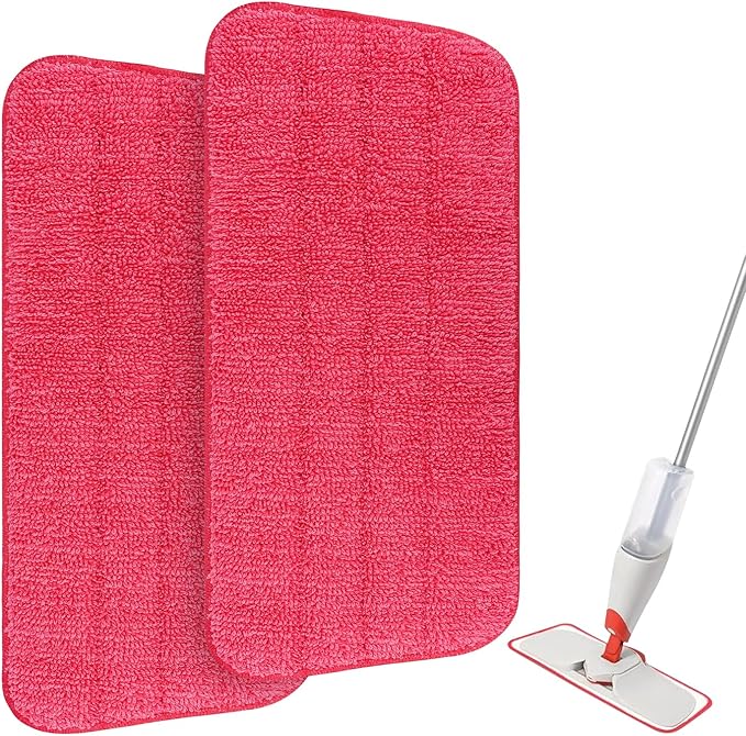 Mop Replacement Pads Compatible with OXO Good Grips Spray Mop,Mircofiber Pad Refills for Floor Wet Dry Cleaning,Reusable Mopping Pad Replacement (2 Pack)