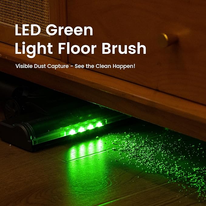 Cordless Vacuum Cleaner, 40KPA/500W/35Mins, Powerful Suction with Green LED Dust Detection, Stick Vacuum Self-Standing, Lightweight Handheld Vacuum for Pet Hair, Carpet & Hard Floor