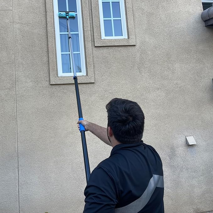 11" Window Squeegee and Microfiber Scrubber 2-in-1 Combo Cleaning Tools (Attachement Only) (7)