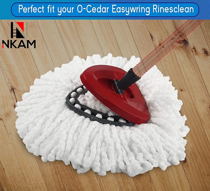 O-Cedar Mop Head Replacement – 4 Pcs Durable and Machine Washable Mop Heads Replacements with Triangle Spin Mop Replacement Head Base – Compatible with O-Cedar Mop, O-Cedar Spin Mop, & Ocedar Mop Head