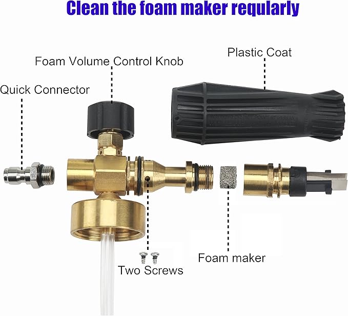 Tool Daily Pressure Washer Foam Cannon for Car Wash, Snow Foam Lance, Additional Orifice Nozzle 1.1mm, 1/4 Inch Quick Connect