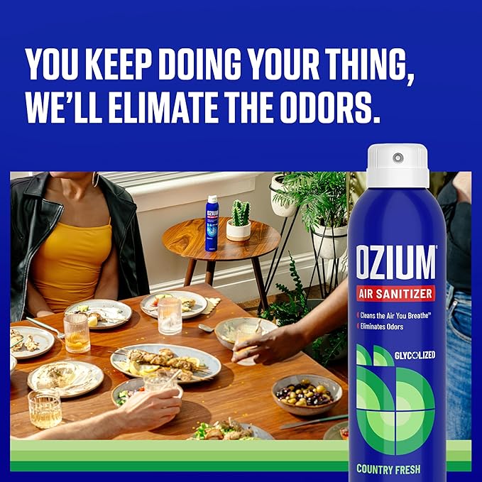 Ozium 8 Oz. Air Sanitizer & Odor Eliminator for Homes, Cars, Offices and More, Country Fresh Scent, Pack of 3