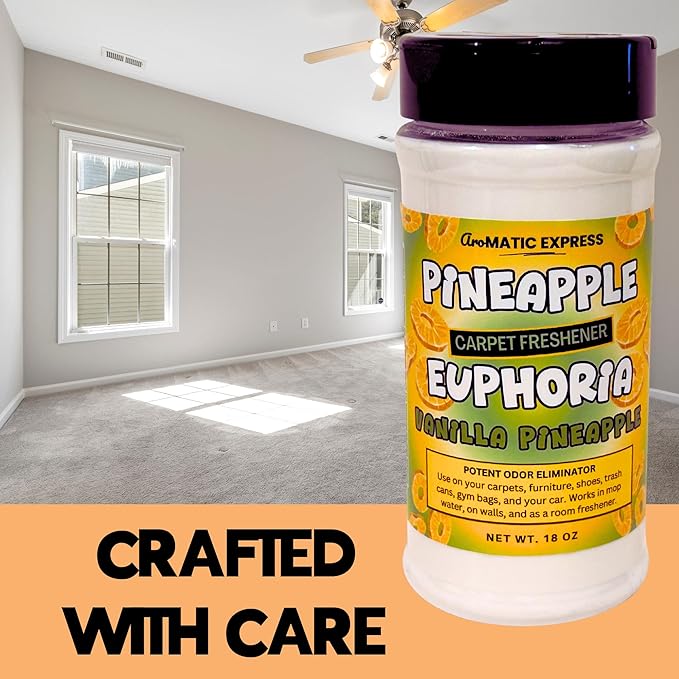 18oz Vanilla Pineapple Carpet Freshener | Pet Odor Eliminating Powder | Pet Urine Odor Remover | Deodorizing Powder | Pet Friendly Fragrances