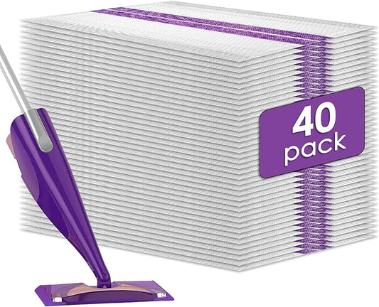 (40 Count) WetJet Mop Pads Disposable Mop Pad Refills for Swiffer WetJet, Spray Cleaning Replacement Pads, Multi-Surface Mop Pad Refills for Wet Jet Mop Pad Spare Pack