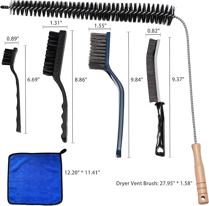8 Pack Washing Machine Cleaning Brush, Dryer Vent Cleaner Kit, Flexible Dryer Lint Brush Vent Cleaner, Lint Trap Cleaning Tool, Household Cleaning Tools for Tile, Bathtub, Sink, Grout, Bathroom,Shower
