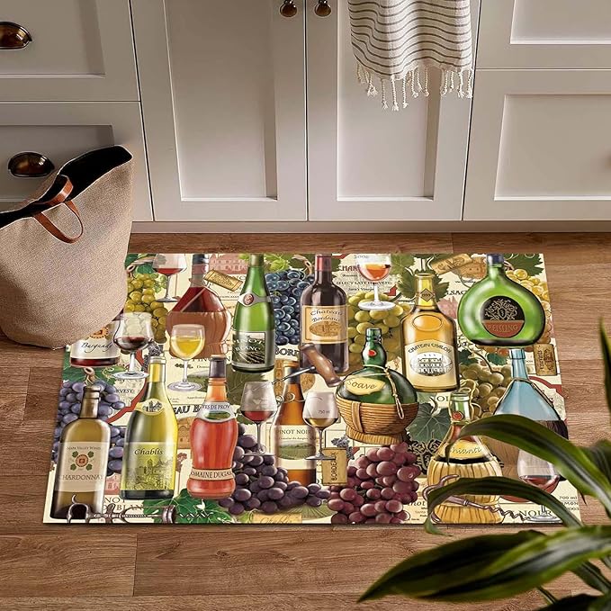 Kitchen Mats for Floor Non-Slip, Cushioned Mats Standing Mat for Kitchen, Office, Sink, Laundry, 5x8ft/60x96in Farmhouse Waterproof Rug
