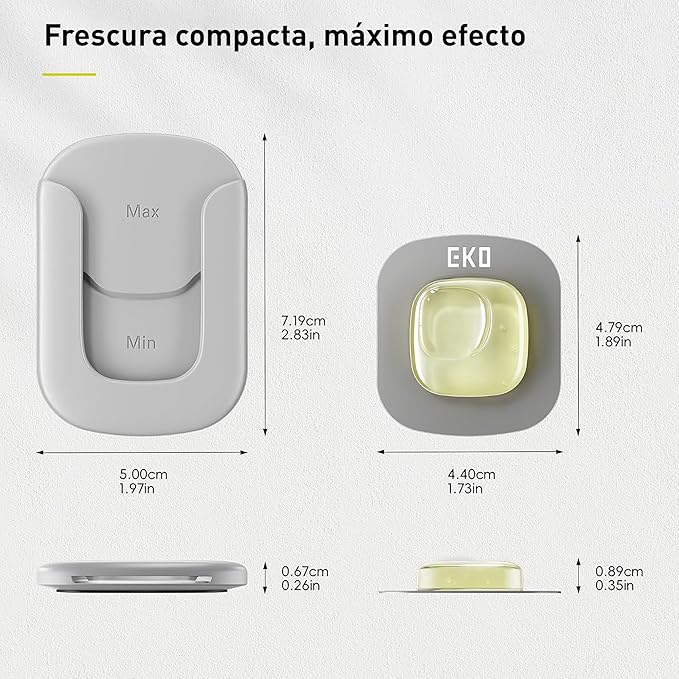 EKO Refresh Deodorizer Pod Kit with Refillable Holder, 1 Pod + 1 Holder, Plant-Based Odor Eliminator for Trash Can, Bathroom, Storage – Long-Lasting 45 Days Air Freshener, Natural, Chemical-Free