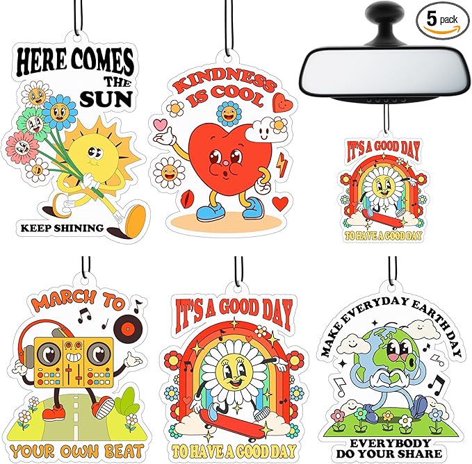 Frienda 5 Pieces Funny Car Air Fresheners for Men Air Freshener Hanging Truck Car Accessories Ideal Gift for Birthday Party
