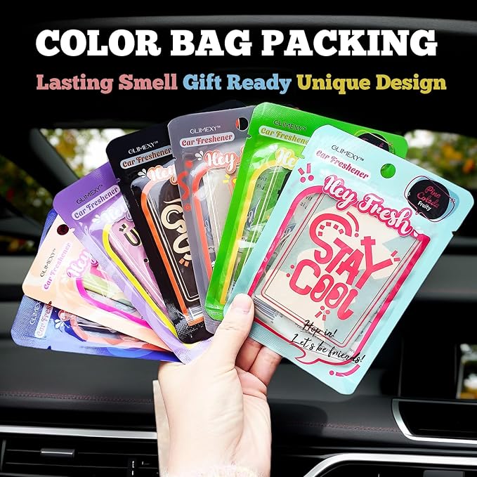 Funny Accessories for Car Interior Car Freshener Hanging Gift Rearview Pendant Air Fresheners Supplies 7 Pack