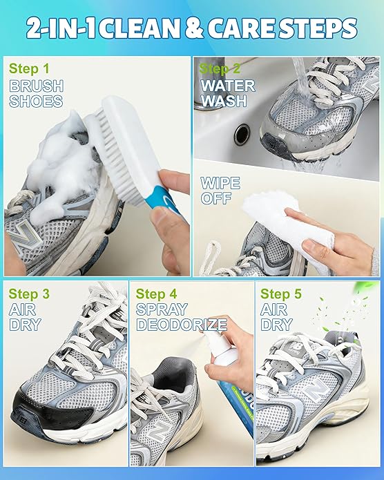 Shoe Cleaner, Sneaker Cleaner Foam for Removing Stains and Dirt, Shoe Cleaning Kit for White Shoes