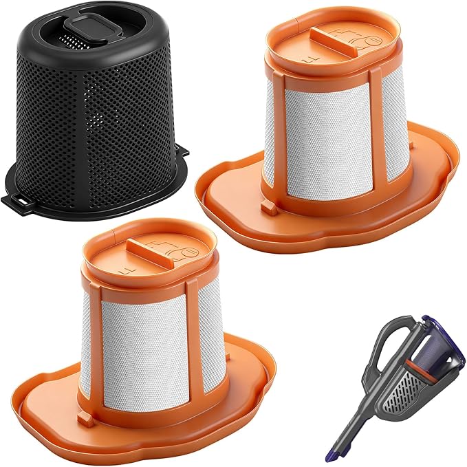 N651381 Vacuum Pre-Filter & HHVKF10 Filter Replacement for Black & D-ecker HHVK515BPF07 HHVK515JP07 HHVK515J00 HHVK320J61 HHVK415B01 HHVK320JZ01 Handheld Vacuum Filter Models, Washable HHVKF10