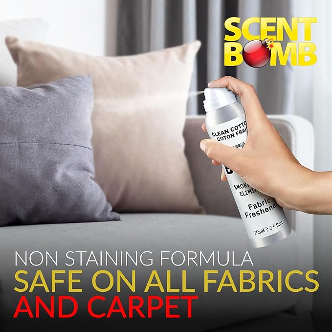 Scent Bomb, Concentrated Air Freshener, Fabric Freshener 2.5 oz Clean Cotton (2 pack)