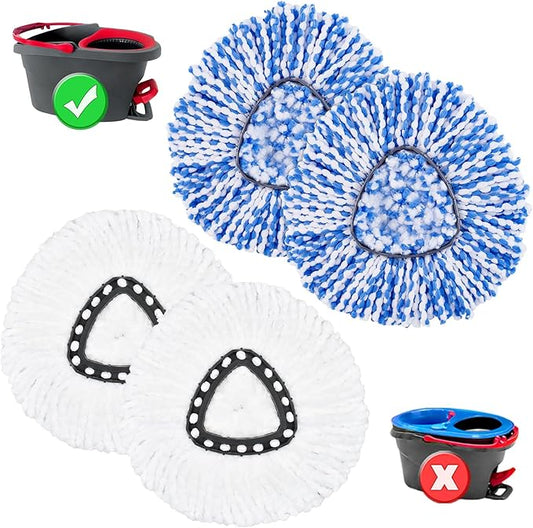 4pcs Mop Heads Replacements for OCedar EasyWring 1 Tank System,Microfiber Spin Mop Refill Replace Head for O Cedar, Dry and Wet for Cleaning All Hard-surfaced Floors