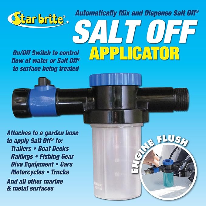 STAR BRITE Salt Off Remover & Marine Engine Flush Kit - Protects & Cleans Boat Engines, Hulls, Decks, and Trailers - Includes Applicator for Easy Use