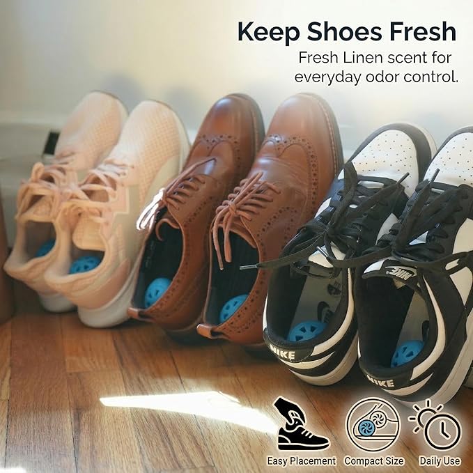 Air Jungles Odor Deodorizer Balls for Shoes, Fresh Linen Scent, Natural Tea Polyphenols and Essential Oil, Long Lasting Odor Eliminator Air Freshener Twist Ball, Upgraded Formula