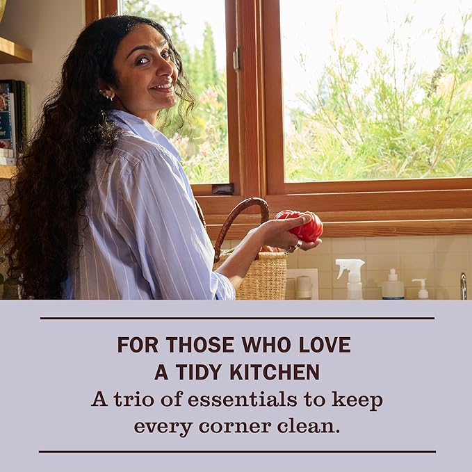 Mrs. MEYER'S CLEAN DAY Kitchen Basics Set, Honeysuckle Scent Cleaning Supplies includes Hand Soap (12.5 Fl Oz), Dish Soap (16 Fl Oz) and Multi-Surface Cleaner (16 Fl Oz)