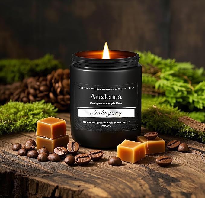Caramel Coffee Candle | Soy Scented Candles for Home & Office, 50H Clean Burn, Non-Toxic Soy Wax with Cotton Wick – Aromatherapy Candle for Men & Women, Cozy Coffee & Caramel Scent