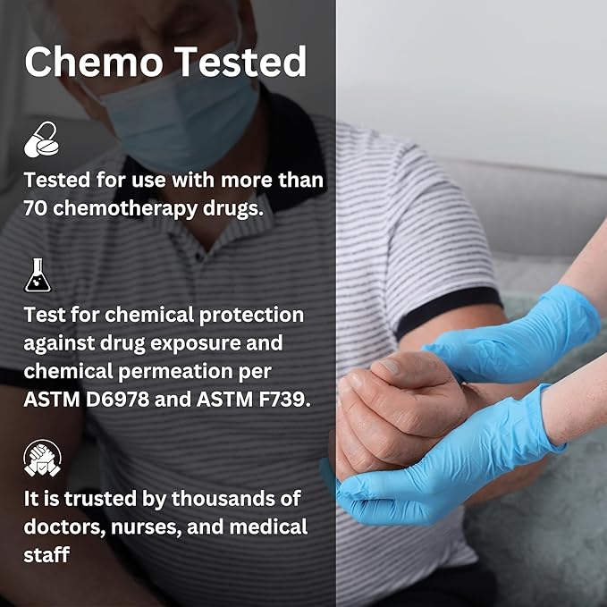 Nitrile Exam Gloves Latex Free & Powder Free Disposable Gloves for Cleaning, Food Safe, Medical Use - 4 Mil