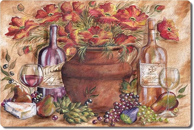 Wine Theme Kitchen Rug, Washable Mats for Floor, Non Slip Soft Area Rug Floor Mat for Kitchen, Laundry Room and Hallway 6x9ft/72x108in