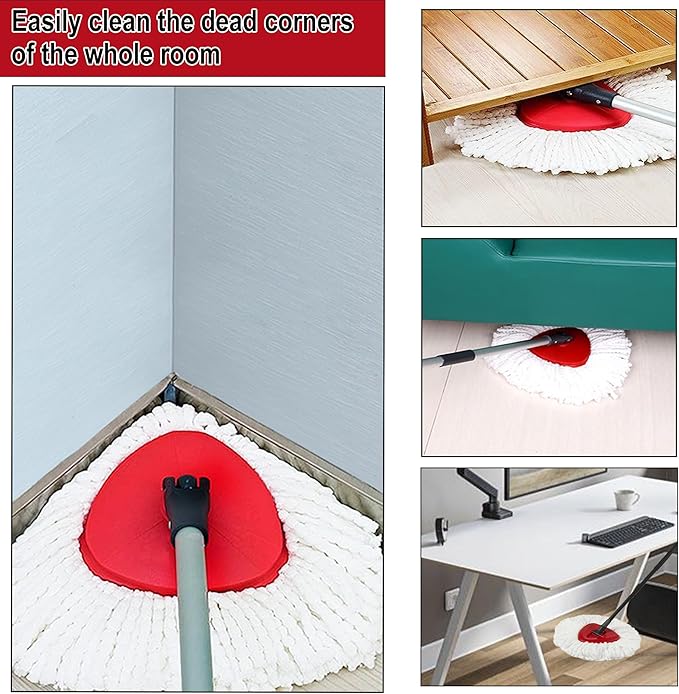20 Pack Spin Mop Replacement Heads, 100% Microfiber Spin Mop Refill for Easy Wring Compatible with Triangle 360 Degree Spinning Mop Replace Head for Floor Cleaning