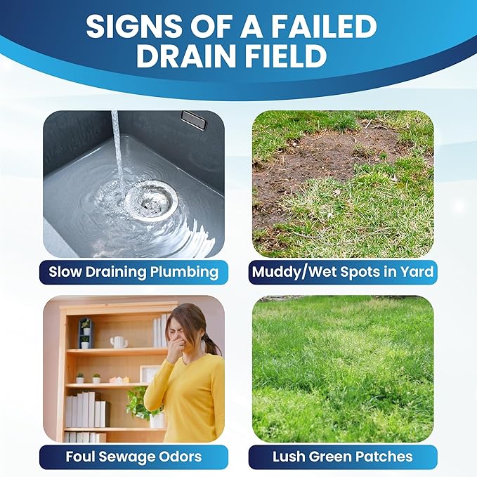 Septic Tank Treatment 2 lb, Up to 30 Treatments – Septic Tank Cleaner with Natural Enzymes & Bacteria – Drainage Solutions to Digest Clogs, Odor, Sludge & Grease While Boosting Beneficial Bacteria