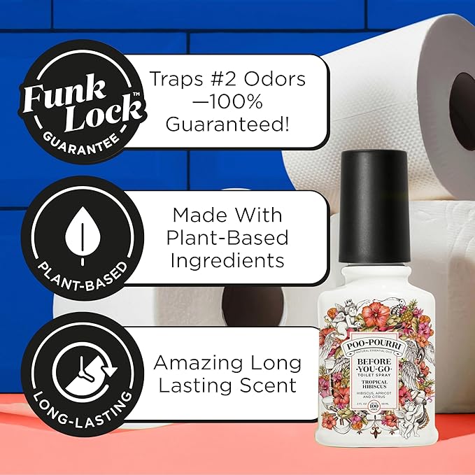 Poo-Pourri Before-You-Go Toilet Spray, Tropical Hibiscus, 2 Fl Oz - Hibiscus, Apricot and Citrus