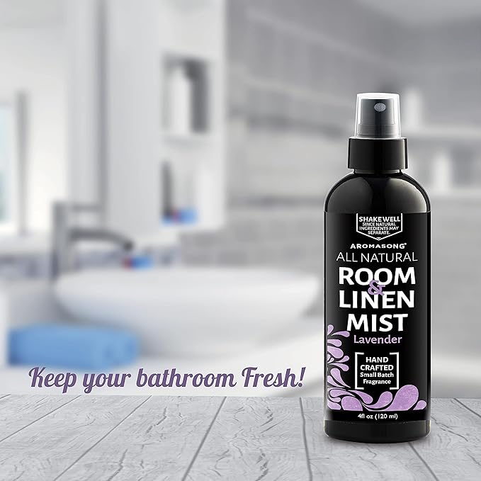 Aromasong All Natural Lavender Spray for sleep - Room & Linen Spray for Pillows and Sheets - Lavender Bed Spray Home Air Freshener & Deodorizer - Calming Essential Oil Spray for Sleeping…