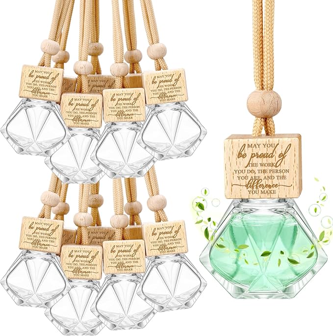 20 Pcs Car Diffuser Bottle Empty Bulk Hanging Car Freshener Bottles Inspirational Air Freshener Refillable Thank You Employee Appreciation Gifts Bulk for Nurse Staff(May you)