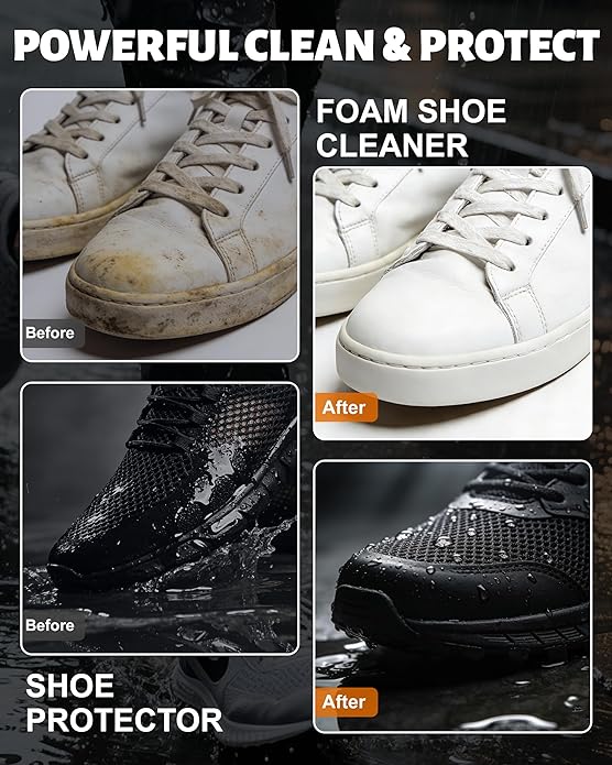 Shoe Cleaner, Sneaker Cleaner Foam for Removing Stains and Dirt, Shoe Cleaning Kit for White Shoes