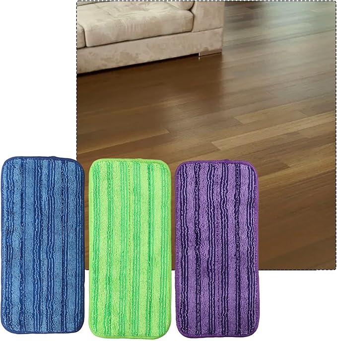 Reusable Microfiber Mop Pads Compatible with Swiffer WetJet Hardwood and Tile Floor Spray Mops, Washable Refills for Home Cleaning