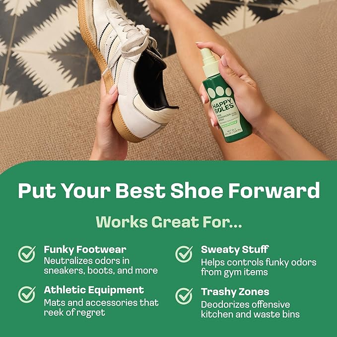 Shoe Deodorizer Spray for Gym Gear & Smelly Shoes Caused by Stinky Feet - Strong Odor Fighter for Sneakers, Boots, and Sandals - Fresh Smell, Refreshing Shoe Spritz 4oz (Eucalyptus Mint)