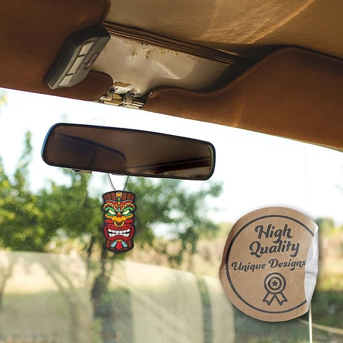 Fresh Fresheners Cute Funny Car Air Fresheners 4-pack (Tiki Head)