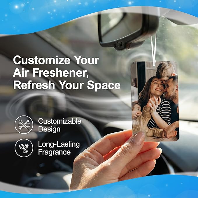 Instafreshener Custom Hanging Air Freshener | Diamond | Custom Air Fresheners with Picture or Text for Car, Closet, Bathroom, Locker & Office Décor
